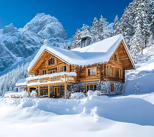 Chalet im Winter